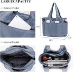 Voroly Tote Bag Women Casual Handbag Shoulder Bag Purses with Zipper and Pockets for Work School Gym Travel Shopping (BLUE)