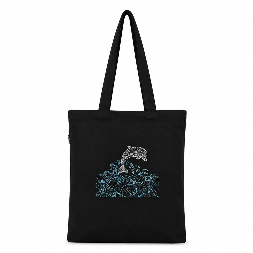 DANIOO DON'T WORRY WE CARRY Cotton Canvas Tote Bags for Women, Multipurpose Handbags for Women and Girls with Zipper and Pocket for Travel, Shopping | Hand Bag | College Tote Bags (Black)