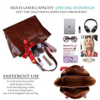 DANIEL CLARK Large Crocodile Texture Tote Bag |PU Leather Shoulder Handbag for Office, Shopping & Travel Handbag with ribbon scarf for Women & Girls