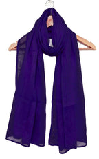 Pure Cotton Scarf Stole for Women, 175 x 100 cm, Lightweight, Versatile, Multiple Colours (Purple)