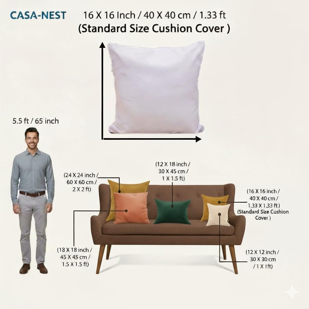 CASA-NEST Jute Cushion Cover 24x24 (Pack of 2) (Dark Grey) JUTEREV24