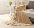 VOMZER Premium Plush Double Blanket | 300 GSM Lightweight Cozy Soft for Bed Sofa Couch Travel Camping| 153x229 Cm /60x90 Inches Buff Beige Kafalo