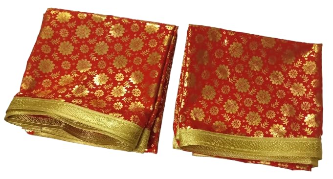 Lakshmi Maa Collection's Rumala Sahib Double Set Printed Red Color with Beautiful Golden gota (4 PEC.)
