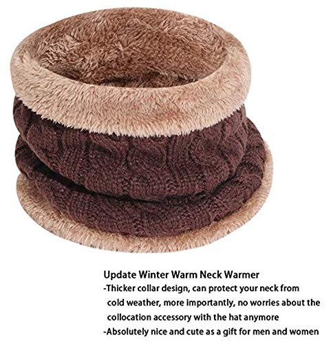 Alexvyan Winter Neck Scarf Soft Warm Snow Proof Knitted (Inside Fur) Woolen Scarf for Women Girl Boys Man (Dark Brown), For Unisex