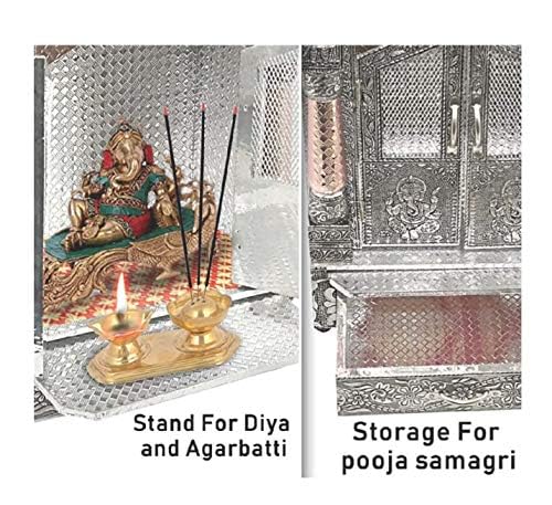 Suhanika Crafters Wooden Pooja Mandir for Home - Mantapa/Temple for Pooja Room - Modern Design (X-Small 6x10 Inches)