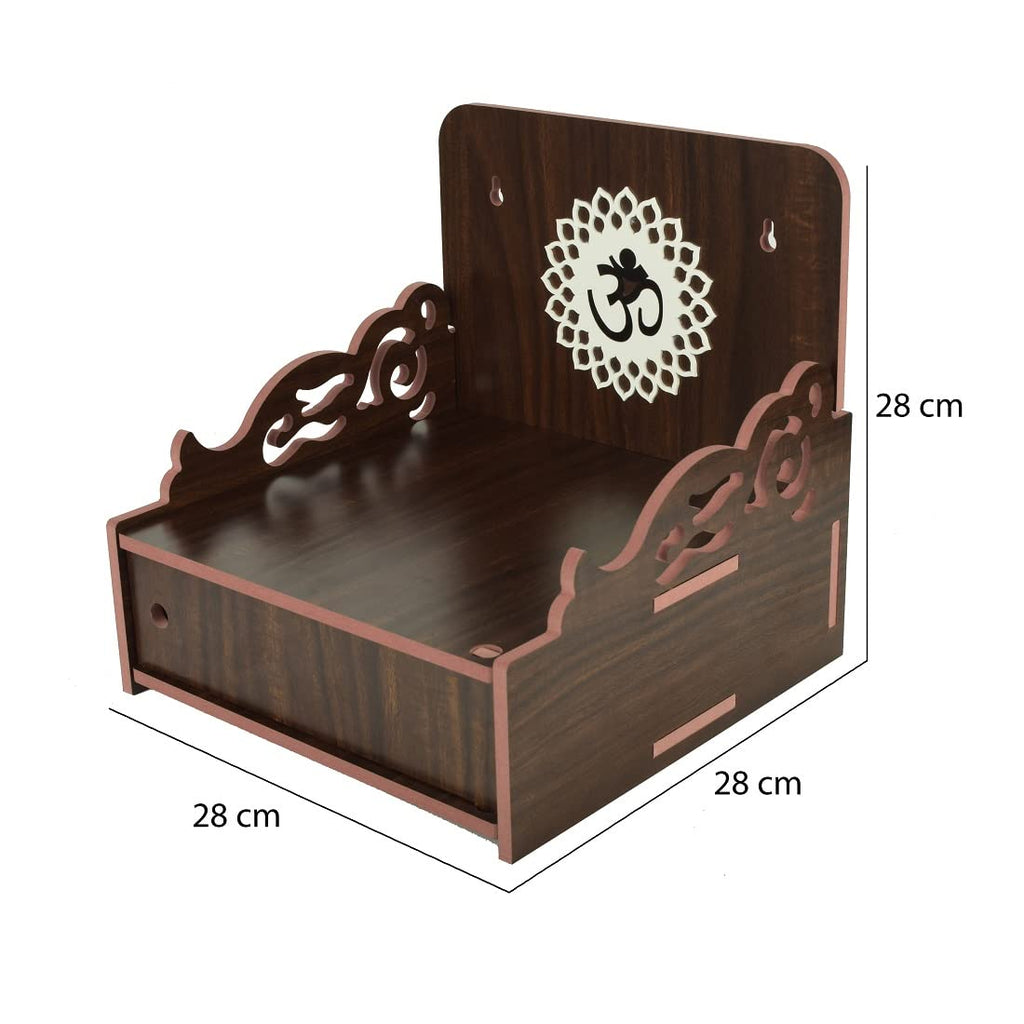 Lakhaji Wooden Wall Hanging Temple For Home/Shop/Office,43 cm,29 Cm