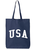 USA Cotton Canvas Tote Bag, Navy, One Size
