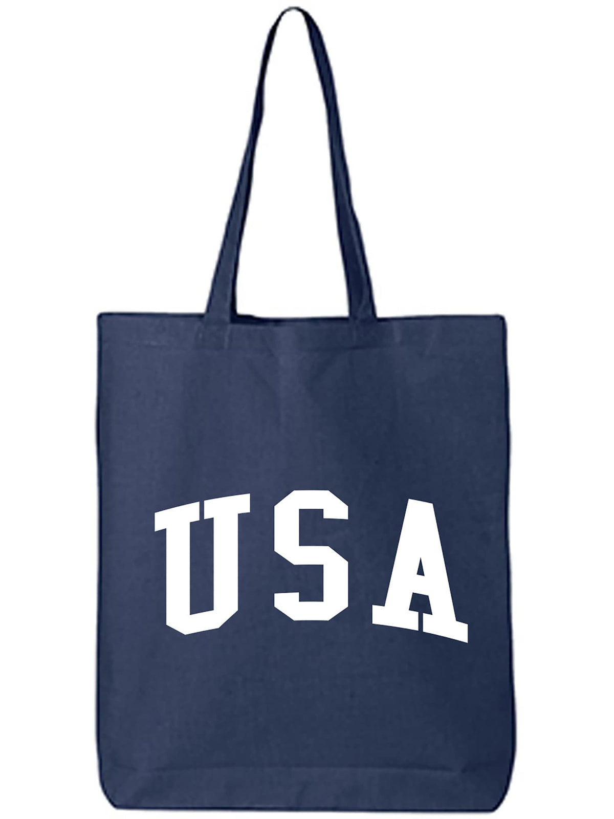 USA Cotton Canvas Tote Bag, Navy, One Size