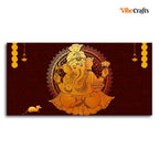 VIBECRAFTS Canvas Paintings for Living Room Drawing Room Divine Shree Ganesh Canvas Wall Painting Fitted With Wooden Frame for Home | Office | Gift (PTVCH_2407)