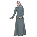 Momin Libas Grey Polyester Abaya & Burkha-Small