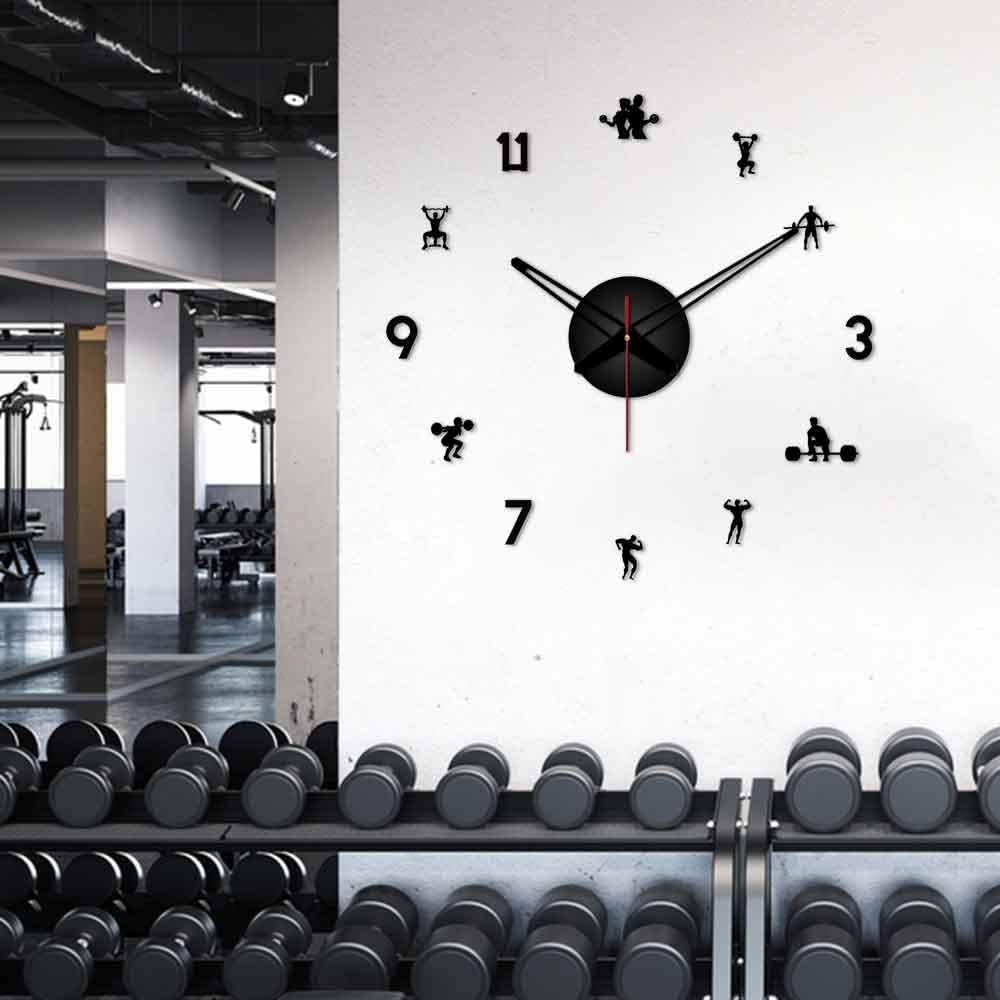 VIBECRAFTS Gym Exercises Designer Big Size 3D Infinity Acrylic Wall Clock for Home Decor, Office, Living Room, Bedroom, Cafe's, Gifts (WWCVC1Pcs_20008NNV)