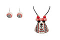 Create -hub ; By Indrani Saha Handcrafted Terracotta Necklace Set with Earrings – Traditional Indian Jewelry, Statement Pendant Design, Ethnic Handmade Jewellery for Women & Girls (White)