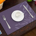 OXSAM Placemats, Heat Insulation Non-Slip Vinyl mats, Stain-Resistant Tablemats for Home and café Dining Table Décor (Purple Flower, Pack of 8) Kafalo