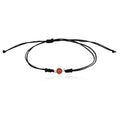 LBV 925 Sterling Silver Semi Precious Garnet Birth Stone in Black Thread Nazariya Bracelet For Boys and Girls Of 1 To 20 Years Free Size Adjustable