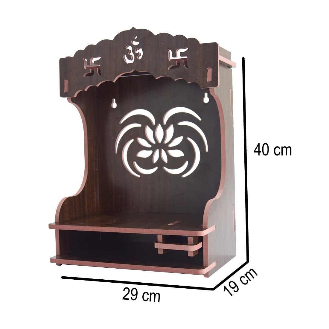 nexat Wooden Door Temple for Pooja Room | MDF Mandir with Door Design | Home Temple for Living Room & Office (456)
