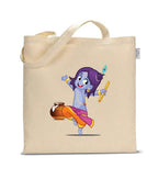 Gift a Joy Govinda Printed Cotton Canvas Tote Bag for Women | Reusable Shoulder Shopping Bag | Eco-Friendly Tote for Office, College, Travel & Everyday Use