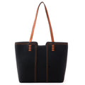 INOVERA (LABEL) Faux Leather Large Capacity Handbags Shoulder Bag With Zip Top Handle Satchel Purse For Women,black