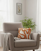 Furnistitchs Premium Decorative Throw Cushion Pillow Cover Boho Home Decor - Living Room Bedroom Couch Sofa Cushion Covers 16 inch x 16 inch (2, Orange Zigzag)