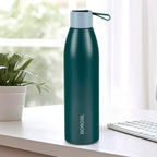Borosil Hydra 750ml Duomate Green Stainless Steel Bottle | 24 Hours Hot and Cold Double Wall Vacuum Insulated with Copper Coating | 1 Year Warranty