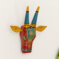 ATRANGI STUDIO Handpainted Wooden Cow Head Wall Decor | Ethnic Wall Art | Symbol of Prosperity | Wall Hanging for Home, Temple & Puja Room | Ready to Hang | 12 Inch, Red