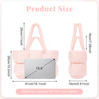 PALAY® Puffer Tote Bag with Zipper for Women Large Quilted Puffy Handbag with Cup Holder and Laptop Compartment for Work Traveling and Daily Use
