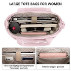 KNH MART Puffer Tote Bag for Women Quilted Nurse Bag Lightweight Work Bag for Teacher Travel Handbag with Multiple Pockets (A1)