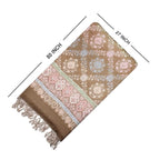 EKAN Printed Soft and Warm Stoles For Winter Season Use for Girls and Women for Gifting (Full Printed Stole Beige)