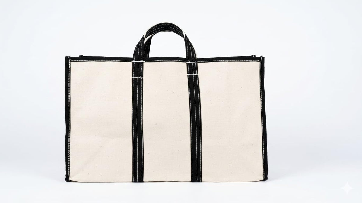 Heavy Duty Canvas Utility Tote Bag with Reinforced Handles, Large Reusable Storage Tote, Natural Cotton Canvas Carry Bag for Shopping, Grocery, Travel, Beach, Picnic & Everyday Use 10KG Capacity