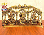 Prince Home Decor & Gifts Metal Laxmi Saraswati Idol Decorative Murti Peacock Frame Metal Statue For Pooja & Your Home, Office, Decorative Showpiece Figurines, Corporate Gift, Golden