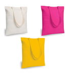 Lify Cotton Canvas Unisex Tote Bags Bulk Shopping Bag, 14 X 16 Inch 3 Piece Pack (Off-White (1Pcs), Yellow (1Pcs) & Pink (1Pcs), 14 (35.56 Cm) X 16 (40.64 Cm), Unisex-Adult, Shopper Tote)