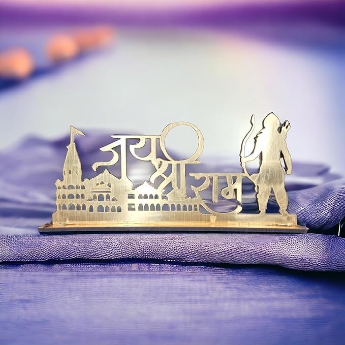 IMAGICART MDF Wood Bhagwan Shri Ram Ayodhya Mandir, Handcrafted Replica Model of Lord Shree Ram Ayodhya Temple, Prabu Shree Ram Showpiece for Home Decor & Gifts