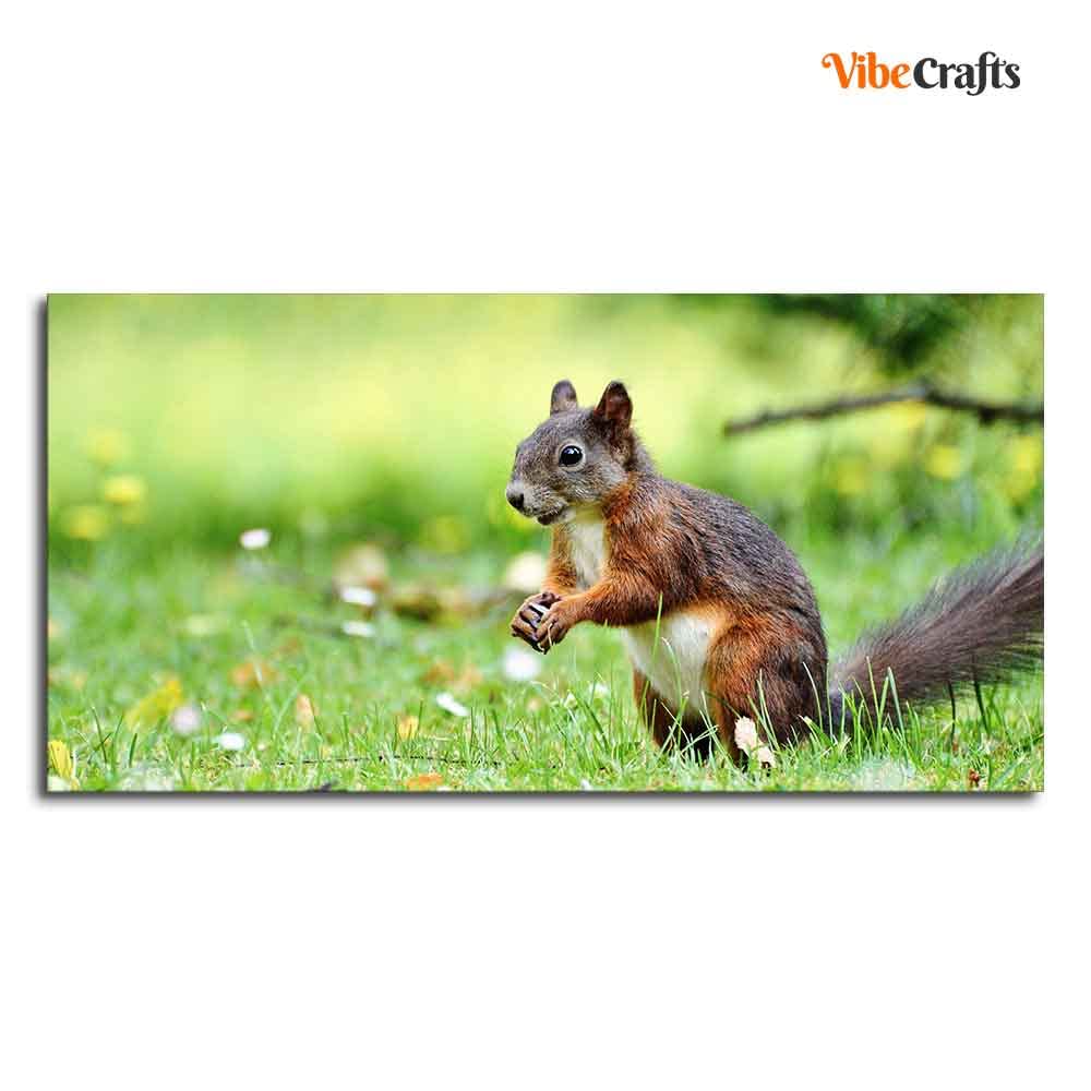 VIBECRAFTS Canvas Paintings for Living Room Drawing Room Little Squirrel In The Park Premium Wall Painting Wall Painting Fitted with Wooden Frame for Home | Office | Gift (PTVCH_2321)