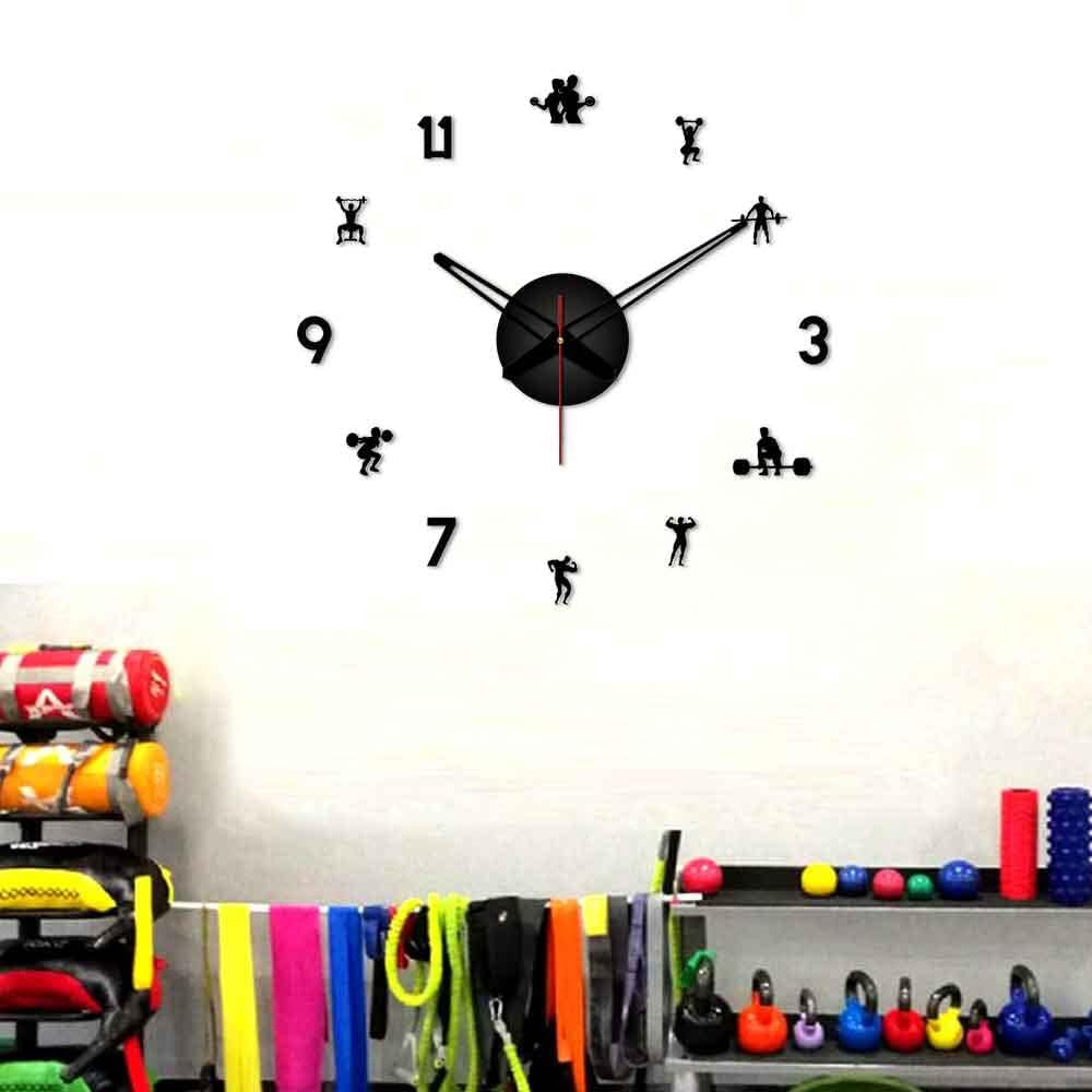 VIBECRAFTS Gym Exercises Designer Big Size 3D Infinity Acrylic Wall Clock for Home Decor, Office, Living Room, Bedroom, Cafe's, Gifts (WWCVC1Pcs_20008NNV)