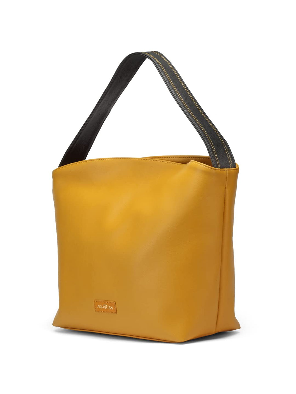 Aquatan Women's Mustard Solid Tote Bag – Trendy and Durable Everyday Handbag for Office, College & Casual Use