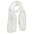 XRDSS Summer Cotton Blend Crinkle Vintage Soft Scarf with Fringed Edges 35 ¡Á 70 White