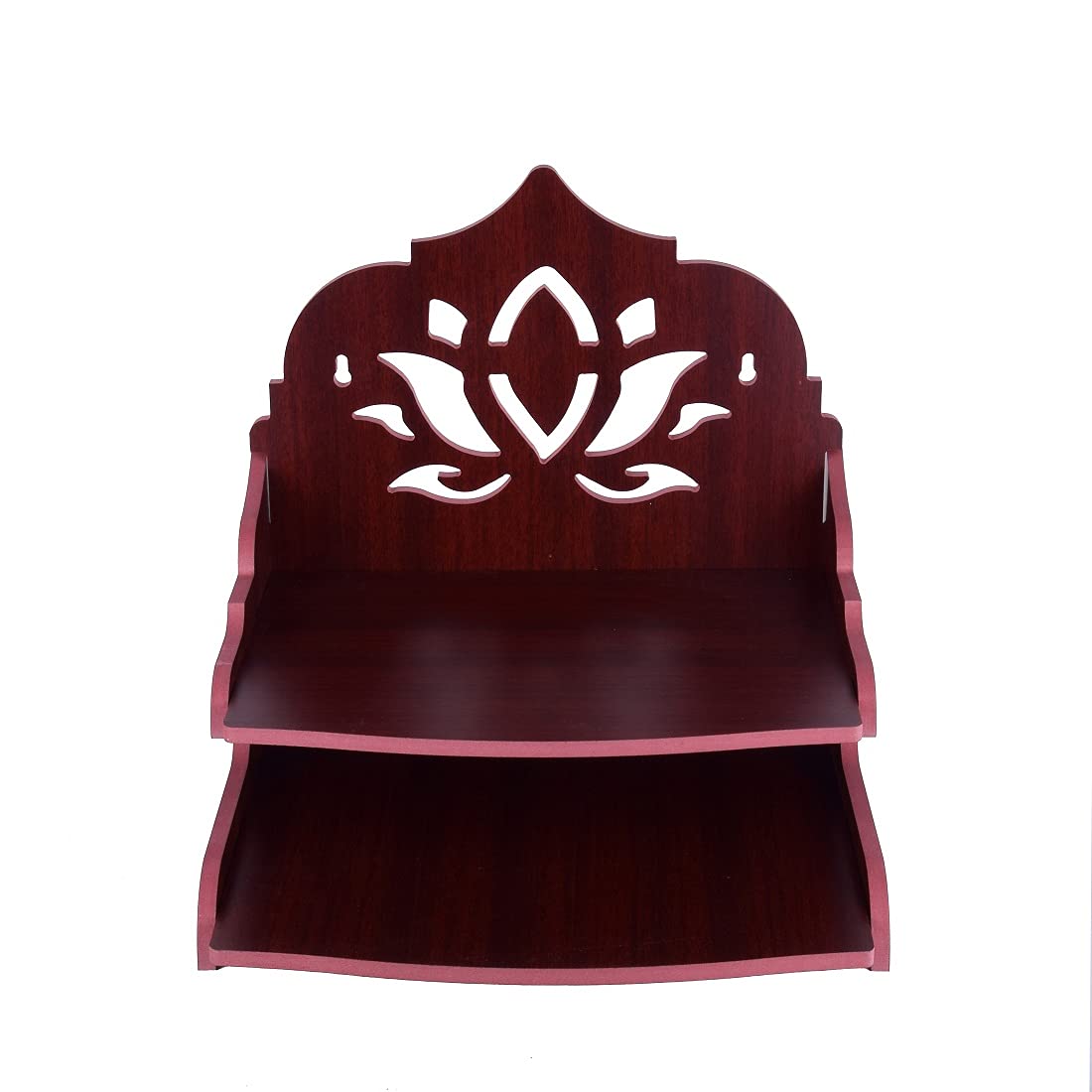 VJ Sons Wooden Wall Mounted Hanging Puja Temple Wood God Stand for Pooja Room | Mandir Devghar Stand Temple | Home Temple | Puja Mandir (Maroon)