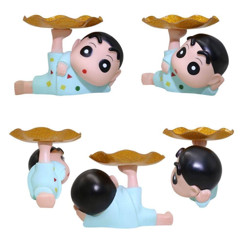 Brijvila Shinchan Key Holder & Piggy Bank Tray – Resin Decorative Organizer Bowl for Keys, Coins, Jewelry & Snacks, Cute Home Entryway Table Décor Gift