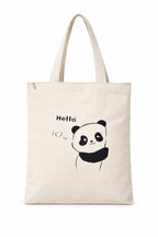 THE PEARLS STUDIO Canvas Tote Bag for Women & Girls | Reusable Shopping Bag | (CUTE PANDA)