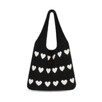 KSAIBINID Beach Bag, Tote Bag For Women, Crochet Bag With Heart Design, Stylish Tote Bag For College Girls, Daily Commuting And Casual Social Gatherings, Size 37 * 35 CM