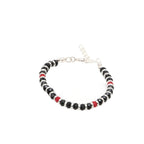 Osasbazaar Silver Nazariya Kadli Bracelet for Baby with Red and Black Beads - 90%-92.5% Pure BIS Hallmarked, Silver, Red and Black, Pack of 2