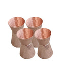 STREET MART Pure Brass Peg Measure Cup, Double-Sided 30ml/60ml, Bar Tool peetal Jigger Engraved Design (4, Copper Hammered)