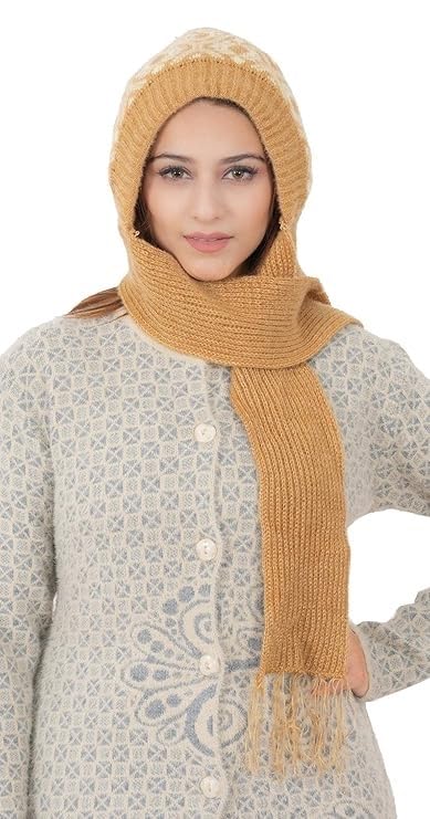 KmCho Beige Woolen Muffler for Women - Soft Warm Winter Scarf - Stylish & Cozy - (Pack of 1)