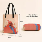 Kalankit Classic Tote Bag For Women | Canvas Printed Totes For Women | Aesthetic Shoulder College Bag For Girls | Vegan Leather Lightweight Everyday Handbag | Gift for Woman | Self Love