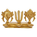 Svarup 4.25 Inch Brass Shankh Chakra Namah Diya: Gold Color Color