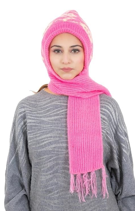 KmCho Pink Woolen Muffler for Women - Soft Warm Winter Scarf - Stylish & Cozy - (Pack of 1)