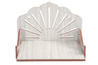 LNSTORE Wooden Wall Mounted Pooja Mandir for Home | Decorative Temple Shelf with Sun Ray Back Panel | Compact Prayer Stand for Idols & Pooja Accessories