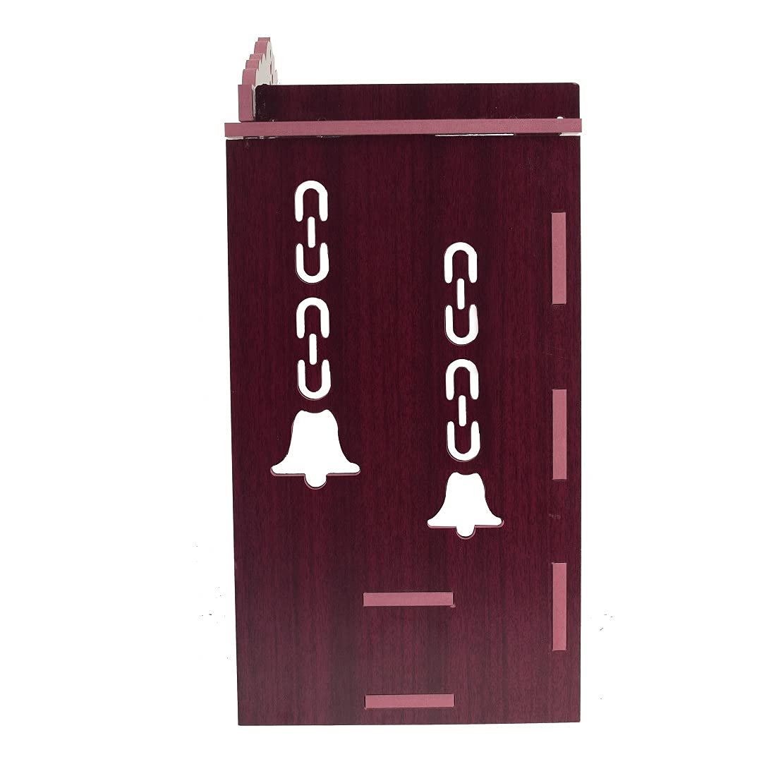 nexat Beautiful Engineered Wood Home Temple|Wall Mounted Temple|Handcrafted Temple|Big Wooden Temple for Home|Solid Wood Temple|D x W x H - 18x27x42CM| (Maroon)