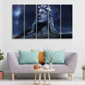 VIBECRAFTS Adiyogi Shiva Statue Canvas Wall Painting of Five Pieces For Home|Office|Living Room|Gift (PTVC5Pcs4_8720N)