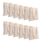 14x16 Inch Cotton Plain Tote Bag, Reusable Shopping Bag, Large Size Cotton Hand Bag For Grocery,Office,College,Travel, Beige (Pack of 12)