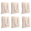 14x16 Inch Cotton Plain Tote Bag, Reusable Shopping Bag, Large Size Cotton Hand Bag For Grocery,Office,College,Travel, Beige (Pack of 6)